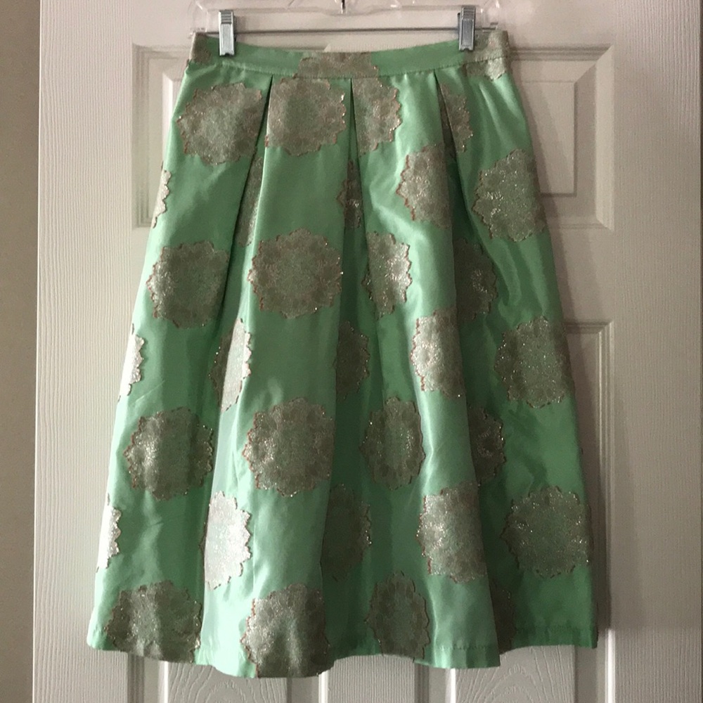 TOPSHOP Antique Jacquard Midi Skirt